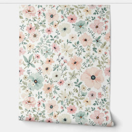 Weiche Vintage-Blumen-Wallpaper Tapete