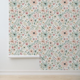 Weiche Vintage-Blumen-Wallpaper Tapete