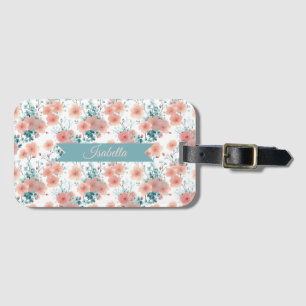 Weiche Vintage-Frühlings-Pink-Blumenmuster persona Gepäckanhänger