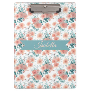 Weiche Vintage-Frühlings-Pink-Blumenmuster persona Klemmbrett