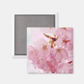 Weiche Vintage rosa Kirschblüten Magnet (Vorderseite/Rückseite)