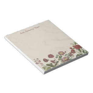 Weiche Vintage-Rote und violette Wildblumen Blumen Notizblock