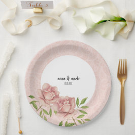 Weiche Violett-Blush-Rose Pappteller