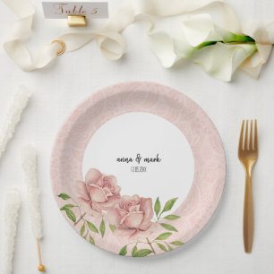 Weiche Violett-Blush-Rose Pappteller
