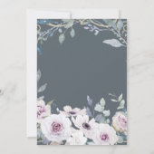 Weiche Violette Blütenfarbe und Grau | Wir sind Ve Einladung (Rückseite)