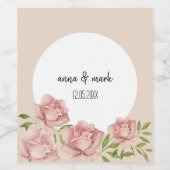 Weiche Violette Rose Wasserfarbe Personalisiert Weinetikett (Einzelnes Label)