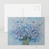 Weiche Wasserfarbe Anemone Cluster für hellblau Postkarte (Vorne/Hinten)