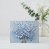 Weiche Wasserfarbe Anemone Cluster für hellblau Postkarte (Stehend Vorderseite)