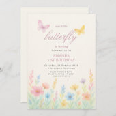 Weiche Wasserfarbe Blumengeburt Einladung (Vorne/Hinten)