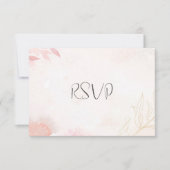 Weiche Wasserfarbe Blush Blumenzange RSVP Einladung (Vorderseite)