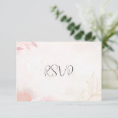 Weiche Wasserfarbe Blush Blumenzange RSVP Einladung (Stehend Vorderseite)