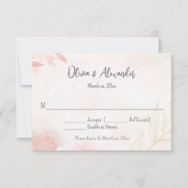 Weiche Wasserfarbe Blush Blumenzange RSVP Einladung