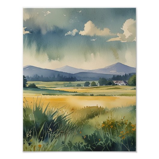 Weiche Wasserfarbe Dreamlandschaft Fotodruck (Vorne)