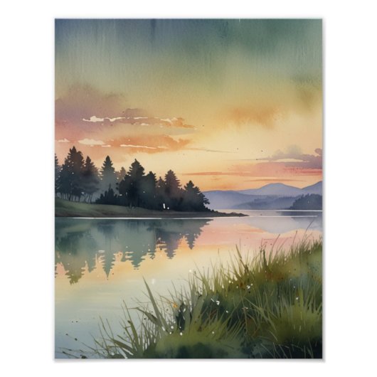 Weiche Wasserfarbe Dreamlandschaft Fotodruck (Vorne)