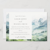 Weiche Wasserfarbe Schneeberg Landschaft Hochzeit Einladung (Vorderseite)