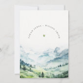 Weiche Wasserfarbe Schneeberg Landschaft Hochzeit Einladung (Rückseite)