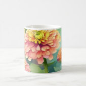 Weiche Wasserfarbe Zinnia Floral Kaffeetasse (Mittel)