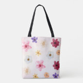 Weiche Wasserfarben-Blumen-Personalisierter Name Tasche (Rückseite)