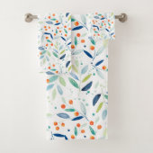 Weiche Wasserfarben Botanisches Muster Illustratio Badhandtuch Set (Insitu)