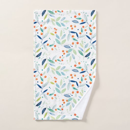 Weiche Wasserfarben Botanisches Muster Illustratio Badhandtuch Set (Handtuch)