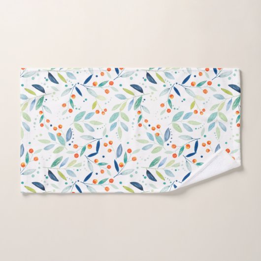 Weiche Wasserfarben Botanisches Muster Illustratio Badhandtuch Set (Handtuch)