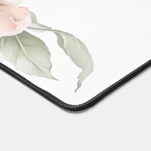 Weiche Wasserfarbenfloral mit Monogramm Schreibtischunterlage (Ecke)