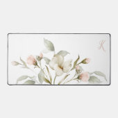 Weiche Wasserfarbenfloral mit Monogramm Schreibtischunterlage (Vorderseite)