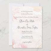 Weiche Wasserhymne Blush Bloral Hochzeit Einladung (Vorderseite)