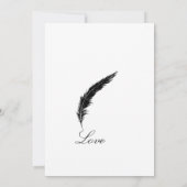 Weiche, weiße Federn Einladung (Rückseite)