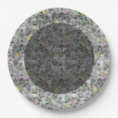 Weiche, weiße Granitpastel dotiert jeden Text Pappteller (Vorderseite)