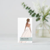 WEICHE, WEISSE, GRAUE WEDING GOWN BRIDAL DRESS VISITENKARTE (Stehend Vorderseite)