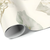 Weiche weiße Hortensien-Blumenmuster Geschenkpapier (Rolleneckpunkt)