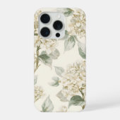 Weiche weiße Hortensien-Blumenmuster iPhone Hülle (Rückseite)