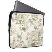 Weiche weiße Hortensien-Blumenmuster Laptopschutzhülle (Vorne Rechts)