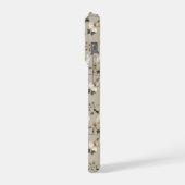 Weiche Weiße Rosen Beige Blumenmuster iPhone Hülle (Linke Seite)