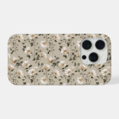 Weiche Weiße Rosen Beige Blumenmuster iPhone Hülle (Rückseite (Horizontal))