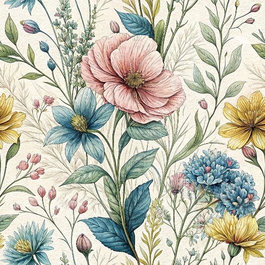 Weiche Wildblume in Boho Pastelltönen Fleecedecke