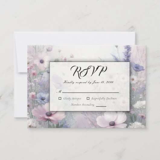 Weiche Wildblume Meadow Daydreams RSVP Karte (Vorderseite)
