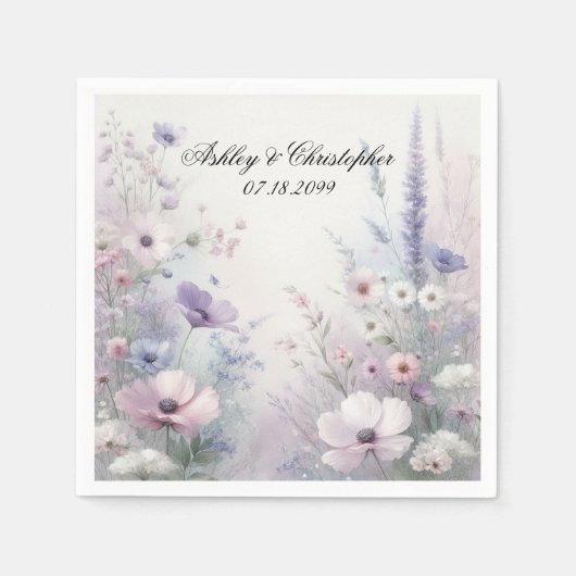 Weiche Wildblume Meadow Daydreams Serviette (Vorderseite)