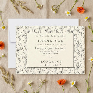 Weiche wilde Blume nahtlose Musterhochzeit Dankeskarte