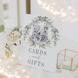 Weiche Winterferien Artische Tiere Karten und Gesc Sockelschild