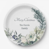 Weiche Wintergärten personalisiert Weihnachten Pappteller (Vorderseite)