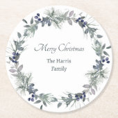 Weiche Wintergärtnerei personalisiert Weihnachten Runder Pappuntersetzer (Vorderseite)