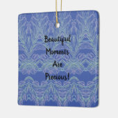 Weiche Wirbel Blau Schöne Momente Keramikornament (Links)