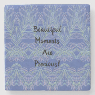 Weiche Wirbel Blau Schöne Momente Steinuntersetzer