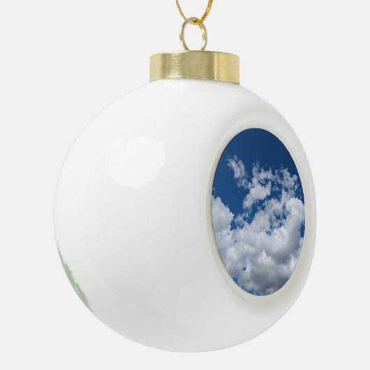 Weiche Wolken Keramik Kugel-Ornament (Links)