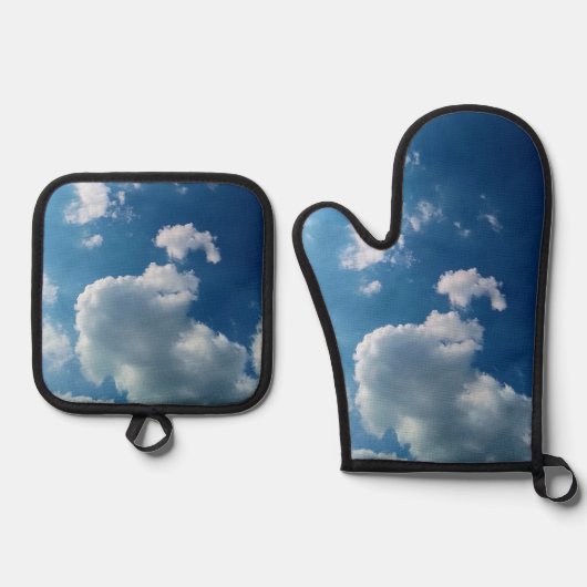 Weiche Wolken Ofenhandschuh & Topflappen-Set (Vorderseite)