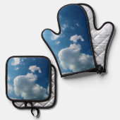 Weiche Wolken Ofenhandschuh & Topflappen-Set (Vorderseite/Rückseite)