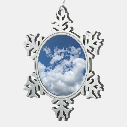 Weiche Wolken Schneeflocken Zinn-Ornament (Rechts)