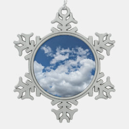 Weiche Wolken Schneeflocken Zinn-Ornament
